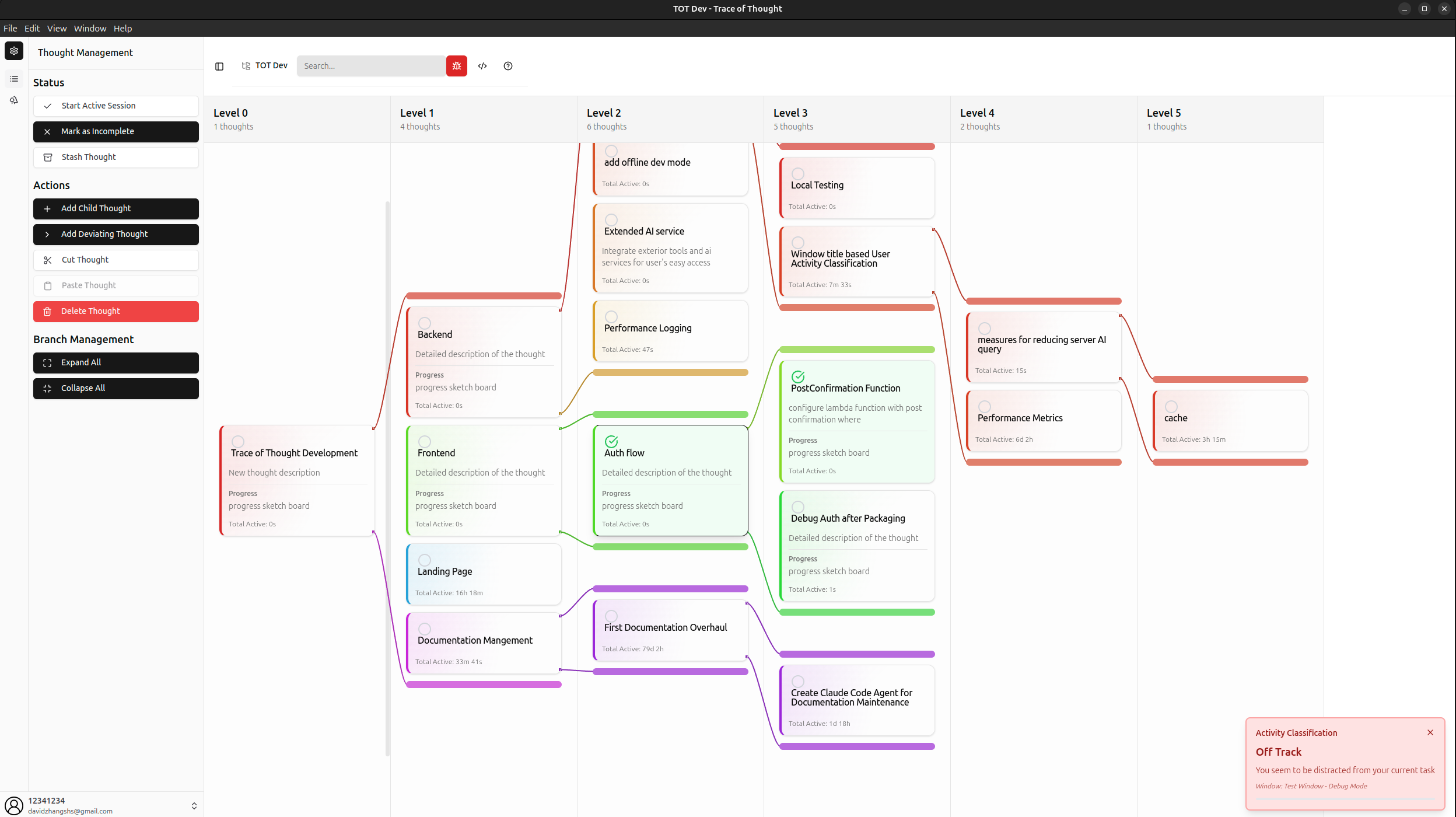 Trace of Thought App Screenshot